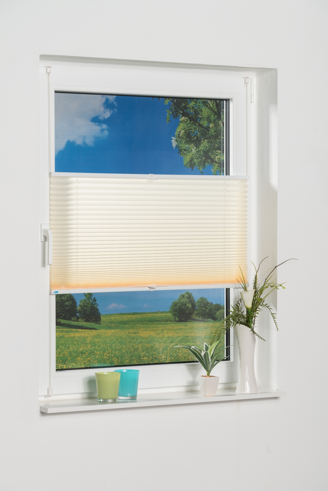 Klemmfix-Plissee "SIENA" , Lichtschutz, ohne Bohren, verspannt